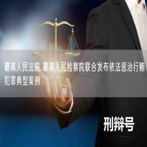 最高人民法院 最高人民检察院联合发布依法惩治行贿犯罪典型案例