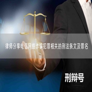 律师分享电信网络诈骗犯罪相关的刑法条文及罪名