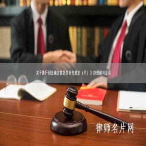 关于执行刑法确定罪名的补充规定（八）》的理解与适用